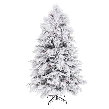 Árbol De Navidad Artificial Nevado Verde Y Blanco Desmontable De 240 Cm Lolahome