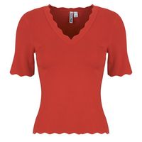 pieces blusa pcjuline ss v-neck knit para mujer