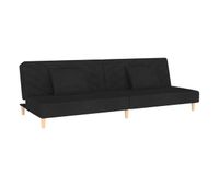 sofa cama - sofa convertible de 2 plazas con dos almohadas tela negro