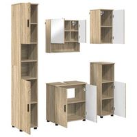 juego de muebles de bano 5 uds roble sonoma 61 x 35 x 64 cm vidaxl