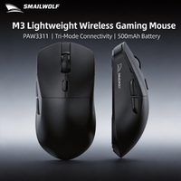 raton inalambrico smailwolf m3 pro con bluetooth de tres modos para juegos portatil escritorio paw3311 con cable ligero para fps