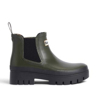 Barbour para mujer. LRF0100 Botines Halton Chelsea Welly verde (37), Plano, 1 a 3cm, Ninguno, Casual, Outdoor
