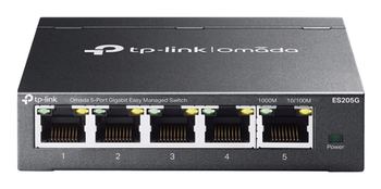 SWITCH GESTIONABLE TP-LINK ES205G OMADA 5x RJ45 1Gb FACIL GESTION CARCASA METALICA VLAN QoS