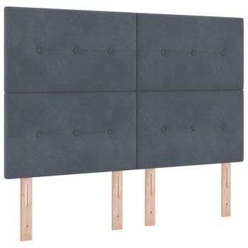 Cabecero Gris Oscuro 144 Cm Terciopelo Vidaxl