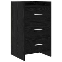 mesita de noche 40x36x70 cm madera - negro