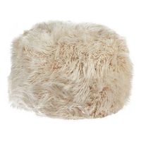 puf de pelo sintetico con relleno de eps cuadrado diseno liso 70 x 70 x 45 cm beige claro tukki
