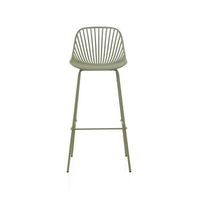 pack de 2 taburetes pp color pistacho con patas metalicas
