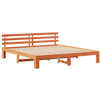 cama matrimonial  cama doble  estructura de cama de madera de pino marron encerado madera maciza cfw79822