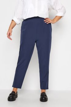Pantalones Azules Oscuros Estrechos De Tiro Alto, Mujer Curvy Y Tallas Grandes, Yours