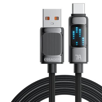 MENSAJE ES-X58 7A 100W cable USB-A a Tipo C carga rápida transmisión de datos línea de núcleo de cobre 1M/2M largo para