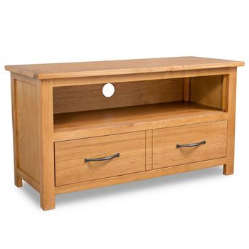Mueble Para Tv Madera Maciza De Roble 90x35x48 Cm Vidaxl