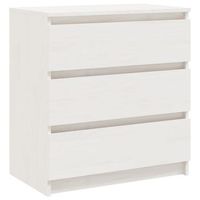 mesita de noche  mesa auxiliar  mesilla madera maciza de mango blanco 60x36x64 cm