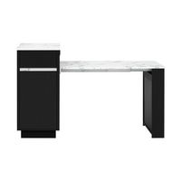 isla de cocina con ruedas mesa extensible negra de 58 a 154 cm con led