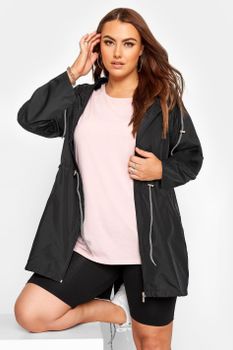 Impermeable Negro Cordones Contraste, Mujer Curvy Y Tallas Grandes, Yours