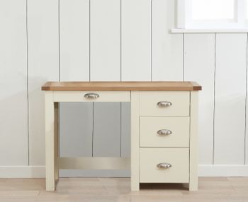 Somerset Oak and Cream Single Pedestal Dressing Table