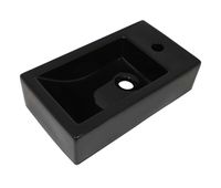 vidaxl lavabo con agujero grifo rectangular ceramica 46x255x12 negro