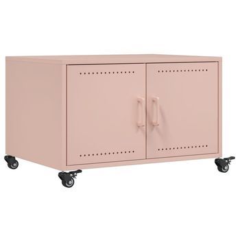 Mesa De Centro Acero Rosa 68x50x43,5 Cm Vidaxl