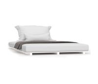 estructura de cama de madera maciza de pino blanco 140x190 cm