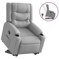 sillon reclinable elevable de tela gris claro vidaxl