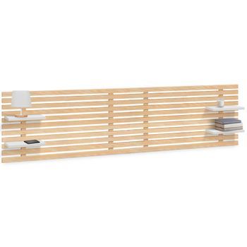 Dhome Cabecero Con Estantes De Madera Reciclada Dm Colgante Pared Estilo Palet Japones Cama Vintage  (madera Natural/blanco, 210cm Dual)
