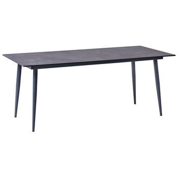 Mesa De Comedor De Jardín Con Tablero De Hpl Y Estructura De Aluminio Resistente A Los Rayos Uv Agua Óxido Gris Oscuro Con Tablero Gris Tolentino