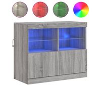 vidaxl aparador con luces led gris sonoma 81x37x67 cm