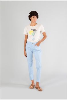 pantalón pitillo cinco bolsillos teñido en prenda light blu 26