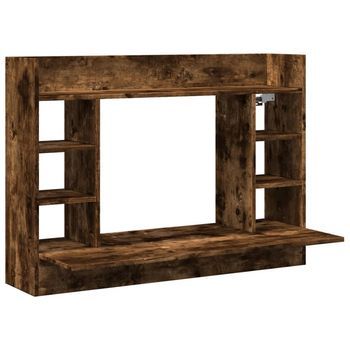 Mesa De Escritorio | Escritorio De Despacho | Escritorio De Pared Madera Ingeniería Roble Ahumado 105x48x75cm