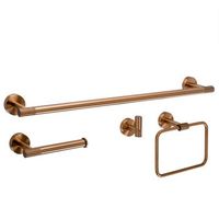 juego de colgadores de bano rea grid brush copper