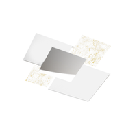 lampara de techo moderna 108870-fo de cristal blanco y pan de oro 4 bombillas e27