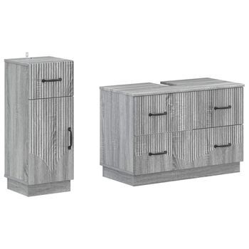 Juego De Gabinete De Baño De 2 Piezas Hoorn Sonoma Gris Vidaxl