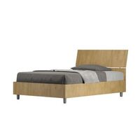 cama con almacenaje 120x190 con cabecera inclinada roble natural demas