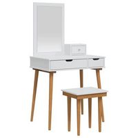 conjunto de mesa de tocador fauske 4 uds blanco vidaxl