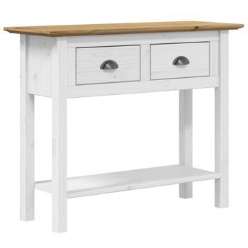 Mesa Consola | Mesa De Entrada | Mesa Auxiliar Bodo Madera Maciza De Pino Marrón 90x34,5x73 Cm