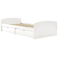 cama para adultos  estructura de cama 2 cajones madera maciza pino blanca 90x200cm