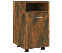 vidaxl armario auxiliar ruedas contrachapado roble ahumado 33x38x60 cm