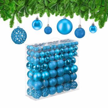 Bolas De Árbol De Navidad En Un Juego De 150 - Silver/turquoise - 13.5x36.5x36.5cm