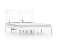 estructura de cama de madera maciza de pino blanca 160x200 cm