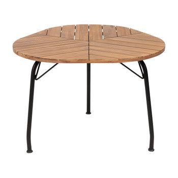 Mesa De Jardín De Madera De Acacia Clara Con Tablero De Listones 103 X 106 Cm Varenna