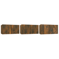 muebles para tv  muebles de salon colgantes 3 uds roble ahumado 60x30x30 cm cfw53208