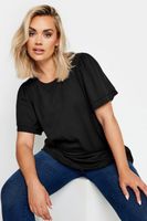 yours camiseta negra de doble manga angel mujer curvy y tallas grandes yours