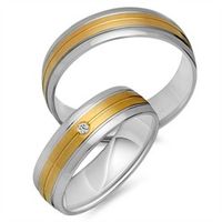 alianzas 14 quilates oro blanco amarillo con diamante
