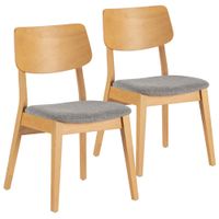 pack 2 sillas color roble madera maciza