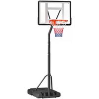 homcom canasta de baloncesto con soporte movil con ruedas aro de basket con base rellenable para ninos y adultos 86x153x302-352cm negro   aosom espana