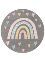 alfombra infantil ninique gris  120 cm redondo
