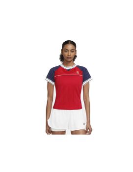 Camiseta de tenis Nike Court Dri-Fit Slam Mujer Rojo
