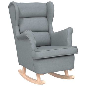 Silla De Relax | Silla Mecedora De Tela Gris Claro 74x90x102 Cm