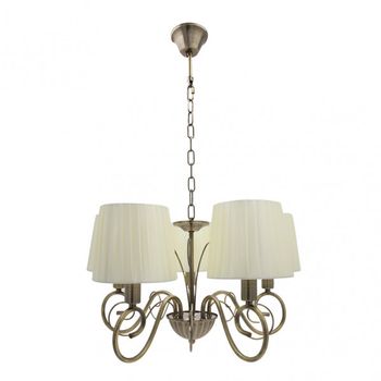 Lampara salon modelo AMSTERDAM 5xe14 Cuero Regx45x45 Cm Fabrilamp