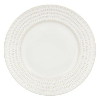 Lote De 6 Platos Llanos Con Borde Rayado Camille D.27, Blancos - Atmosphera Createur D'interieur