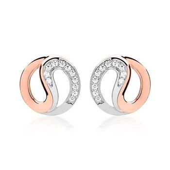 Pendientes bicolor de plata 925